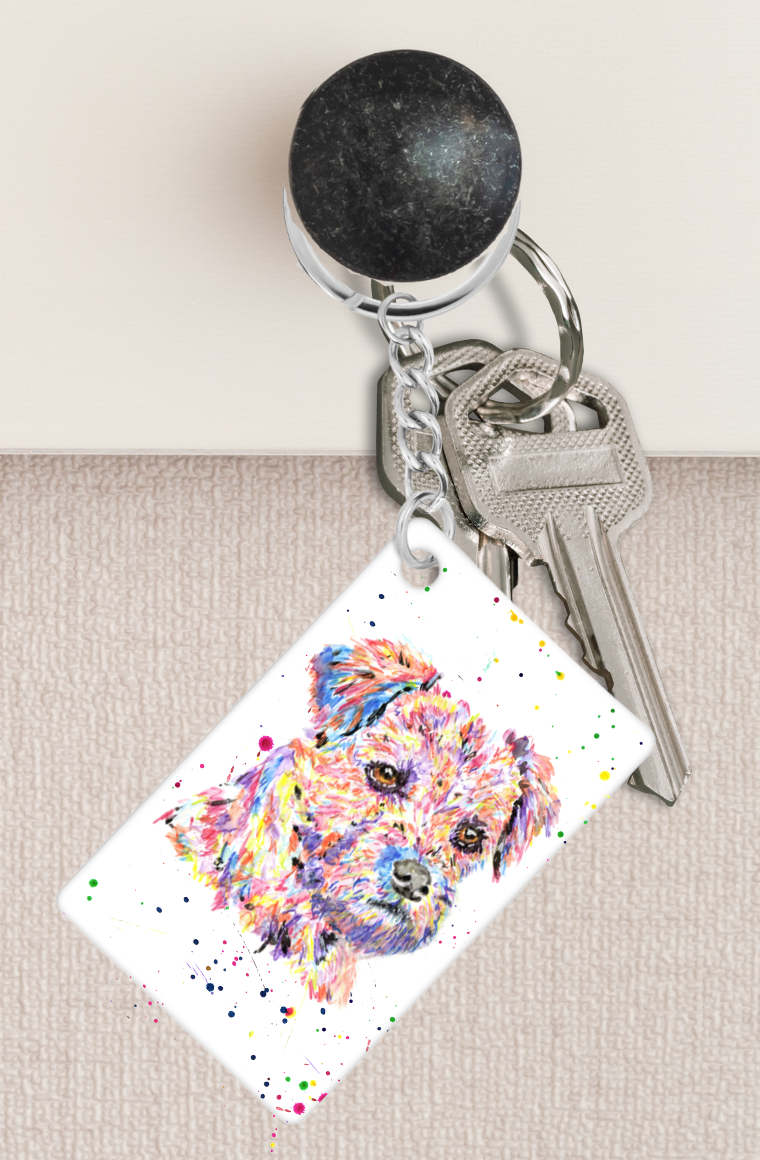 Colourful Dog keyrings ( Lots of Breeds to choose from)